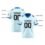 Custom Light Blue Blue Reversible Gradient Football Jersey Personalized Football Shirts for Men Women  Printed Team Name Number Logo