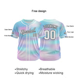 Custom Full Print Design Authentic Baseball Jersey Light purple-light blue