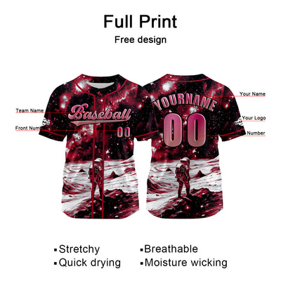 Custom Red Jersey Personalized Baseball Shirt for Men Women Kids Youth enthsush
