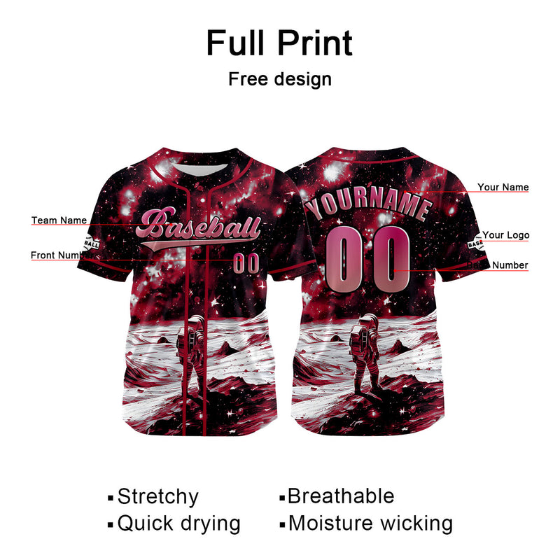 Custom Red Jersey Personalized Baseball Shirt for Men Women Kids Youth