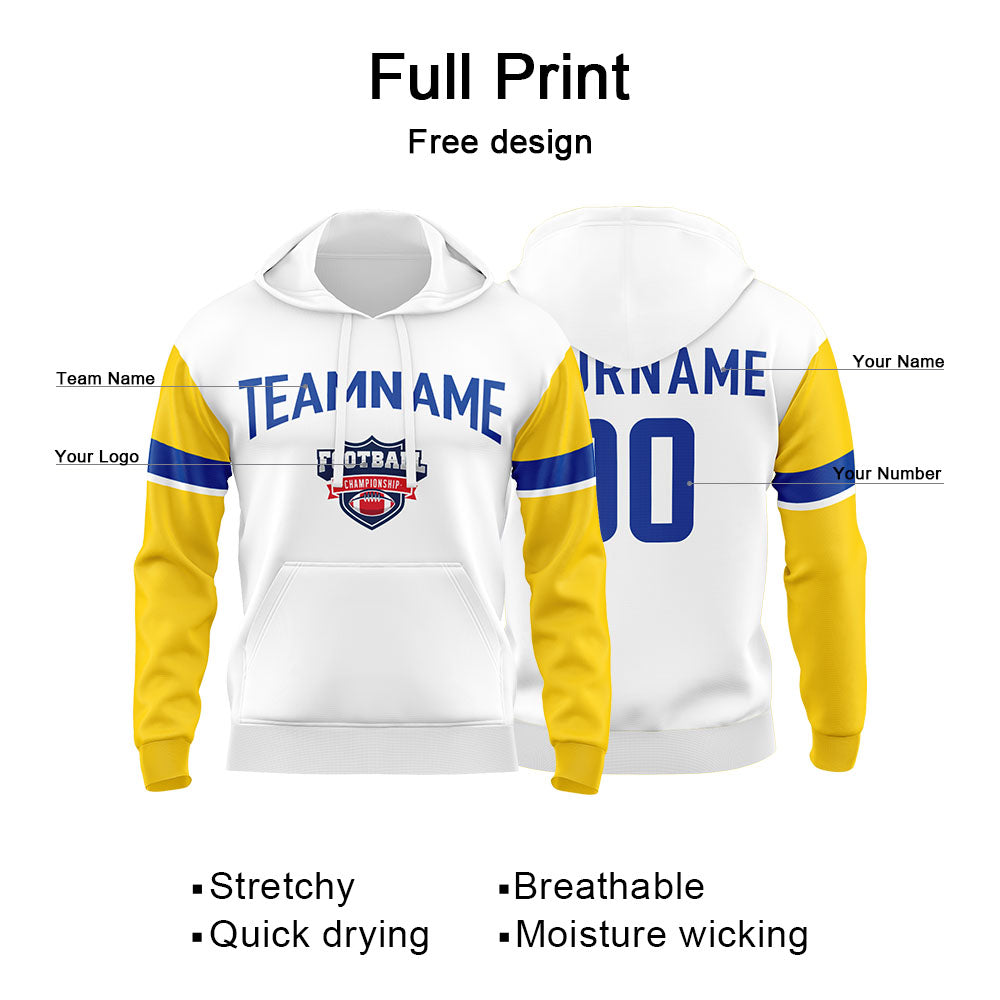 Custom Sweatshirt Hoodie For Man Woman Girl Boy Print Your Logo Name Number White enthsush