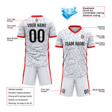 Custom Soccer Jerseys for Men Women Personalized Soccer Uniforms for Adult and Kid White&Red&Black