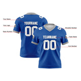 Custom Blue Grey Football Jersey Personalized Football Shirts for Men Women  Printed Team Name Number Logo