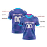 Custom Blue Rose Reversible Gradient Football Jersey Personalized Football Shirts for Men Women  Printed Team Name Number Logo