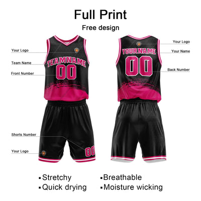 Custom Black Rose Basketball Jersey Uniform Suit Printed Your Logo Name Number enthsush