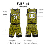 Custom Yellow Reversible Basketball Suit for Adults and Kids Personalized Jersey