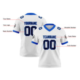 Custom White Navy Football Jersey Personalized Football Shirts for Men Women  Printed Team Name Number Logo