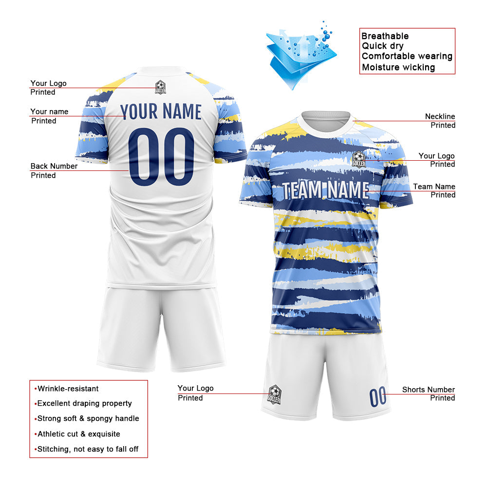Custom Soccer Jerseys for Men Women Personalized Soccer Uniforms for Adult and Kid Grey Blue enthsush