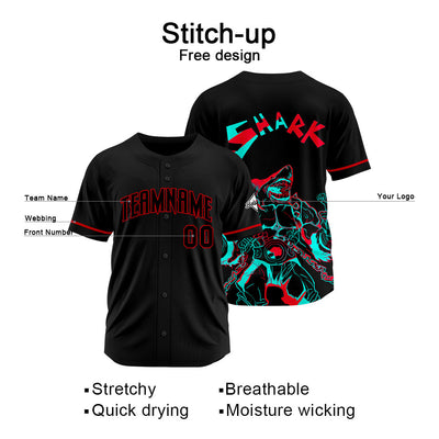 Custom Baseball Uniforms High-Quality for Adult Kids Optimized for Performance Shark-Black&Red enthsush