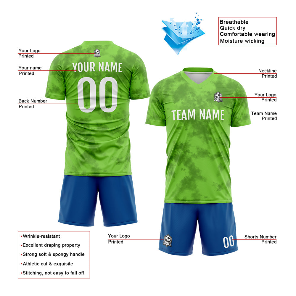 Custom Soccer Jerseys for Men Women Personalized Soccer Uniforms for Adult and Kid Green enthsush