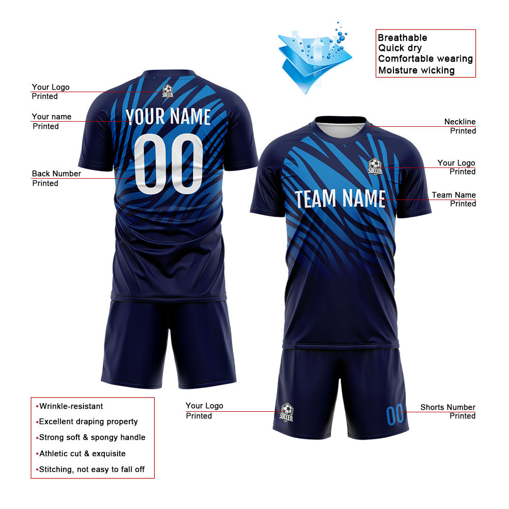 Custom Soccer Jerseys for Men Women Personalized Soccer Uniforms for Adult and Kid Navy&Royal enthsush