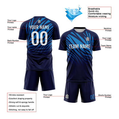 Custom Soccer Jerseys for Men Women Personalized Soccer Uniforms for Adult and Kid Navy&Royal enthsush