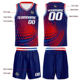 Custom Navy Red Basketball Jersey Uniform Suit Printed Your Logo Name Number