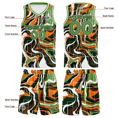 Custom Green Orange Basketball Jersey Uniform Suit Printed Your Logo Name Number enthsush