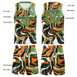 Custom Green Orange Basketball Jersey Uniform Suit Printed Your Logo Name Number