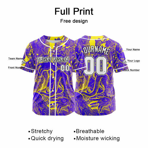 Custom Baseball Uniforms High-Quality for Adult Kids Optimized for Performance Witch-Purple&Yellow enthsush