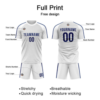 Custom Soccer Jerseys for Men Women Personalized Soccer Uniforms for Adult and Kid White-Gray enthsush