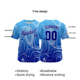 Custom Full Print Design Authentic Baseball Jersey blue