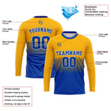 Custom Basketball Soccer Football Shooting Long T-Shirt for Adults and Kids Yellow&Royal