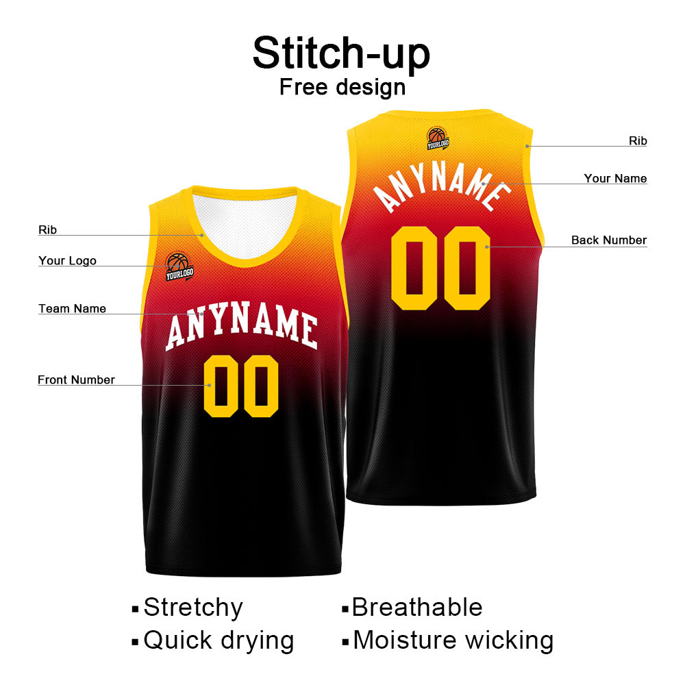 Custom Basketball Jersey Personalized Stitched Team Name Number Logo Orange&Black enthsush