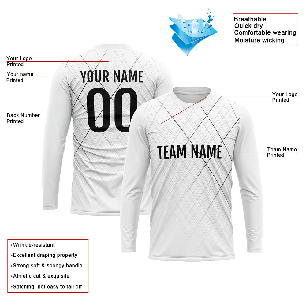 Custom Basketball Soccer Football Shooting Long T-Shirt for Adults and Kids White enthsush