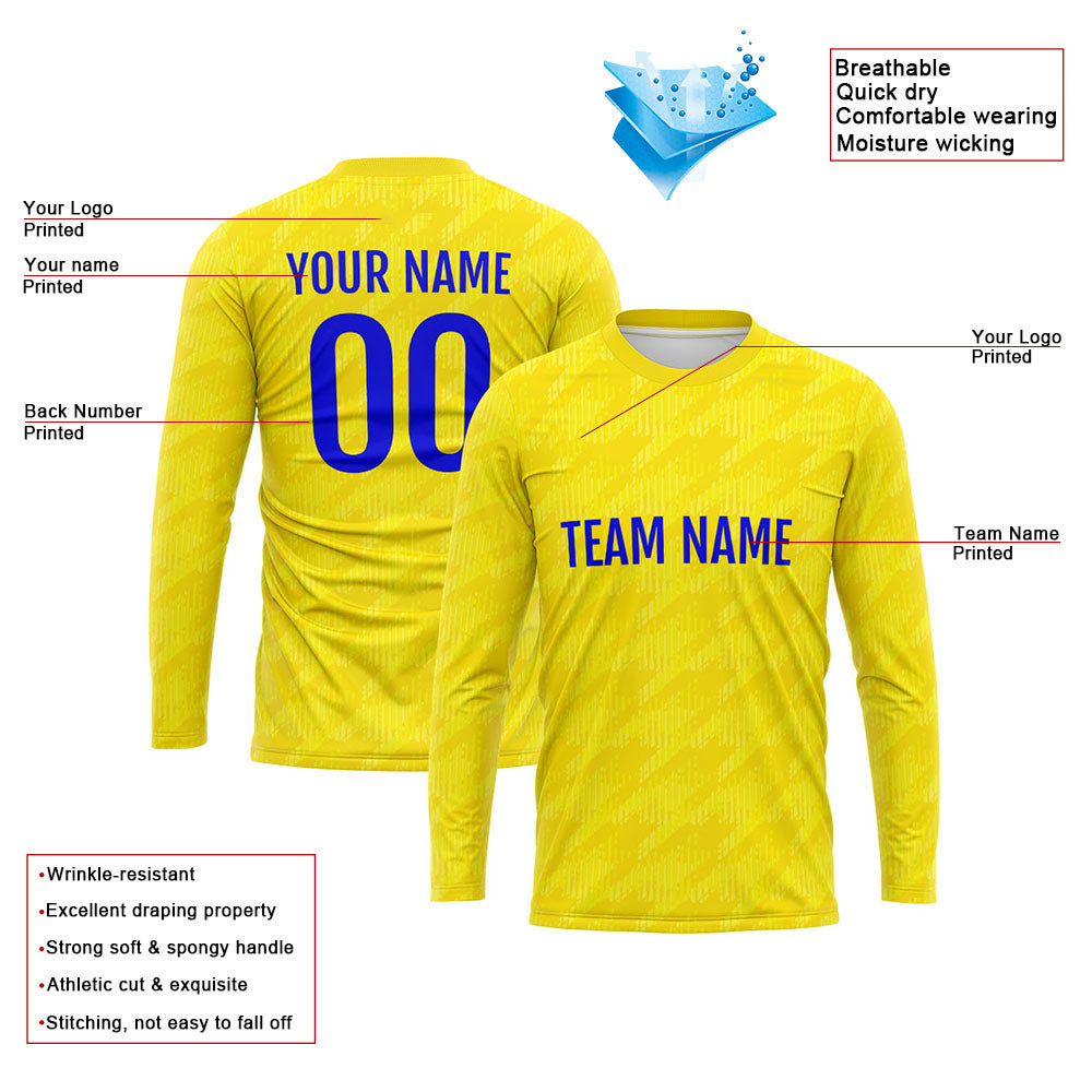 Custom Basketball Soccer Football Shooting Long T-Shirt for Adults and Kids Yellow enthsush