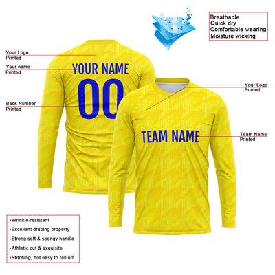 Custom Basketball Soccer Football Shooting Long T-Shirt for Adults and Kids Yellow enthsush