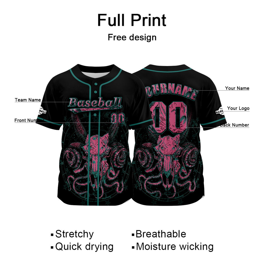 Custom Black Baseball Jersey Personalized Baseball Shirt for Men Women Kids Youth enthsush