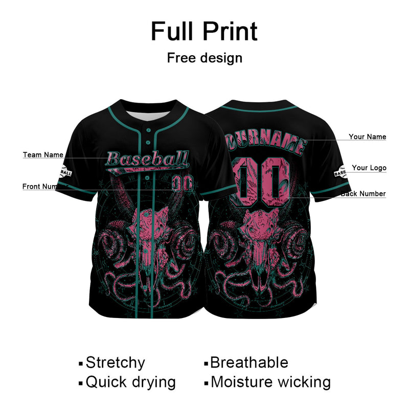 Custom Black Baseball Jersey Personalized Baseball Shirt for Men Women Kids Youth