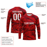 Custom Basketball Soccer Football Shooting Long T-Shirt for Adults and Kids Camouflage Red