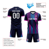 Custom Soccer Jerseys for Men Women Personalized Soccer Uniforms for Adult and Kid Navy-Pink-Blue