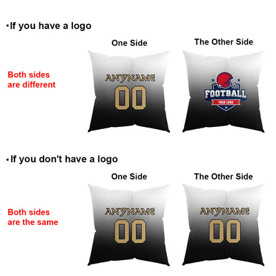 Custom Football Throw Pillow for Men Women Boy Gift Printed Your Personalized Name Number Gold&Black&White enthsush