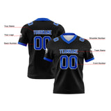 Custom Black Blue Football Jersey Personalized Football Shirts for Men Women  Printed Team Name Number Logo