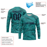 Custom Basketball Soccer Football Shooting Long T-Shirt for Adults and Kids Camouflage Green