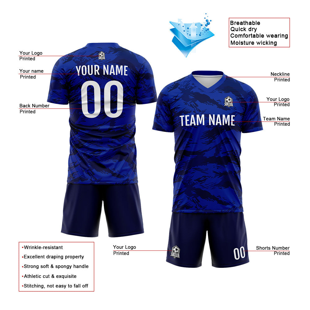 Custom Soccer Jerseys for Men Women Personalized Soccer Uniforms for Adult and Kid Blue enthsush