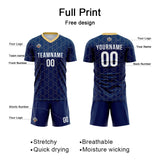 Custom Soccer Jerseys for Men Women Personalized Soccer Uniforms for Adult and Kid Navy-Gold