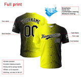 Custom Full Print Design Authentic Baseball Jersey Yellow-Black
