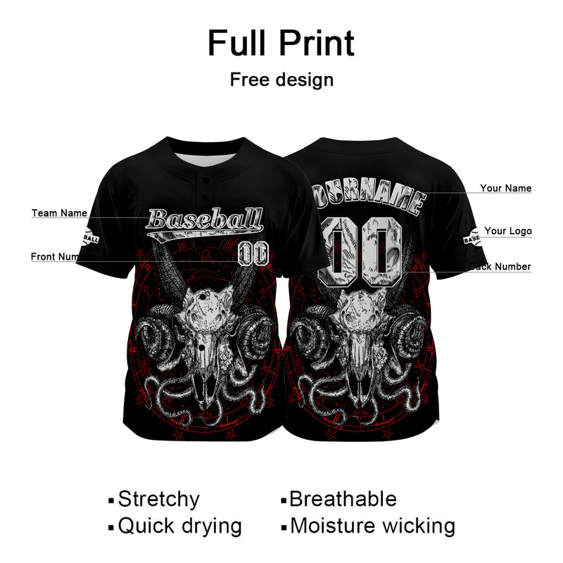 Custom Black Baseball Jersey Personalized Baseball Shirt for Men Women Kids Youth