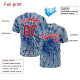 Custom Full Print Design Authentic Baseball Jersey Grey blue tie-dyed