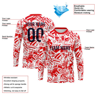 Custom Basketball Soccer Football Shooting Long T-Shirt for Adults and Kids Red enthsush