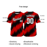 Custom Full Print Design Authentic Baseball Jersey black-red