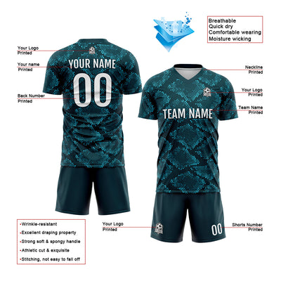 Custom Dark Green Soccer Jerseys for Men Women Personalized Soccer Uniforms for Adult and Kid enthsush