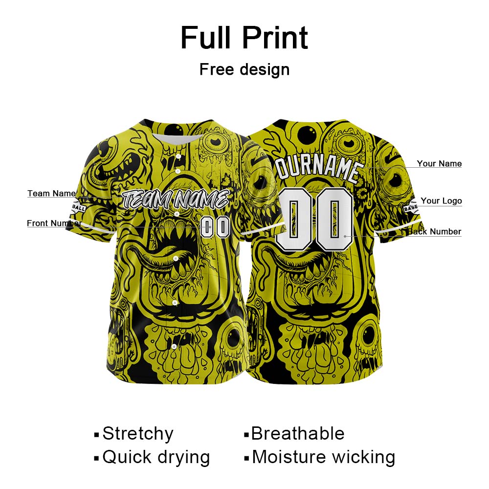 Custom Baseball Uniforms High-Quality for Adult Kids Optimized for Performance Monster-Yellow enthsush