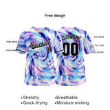 Custom Full Print Design Authentic Baseball Jersey purple-blue