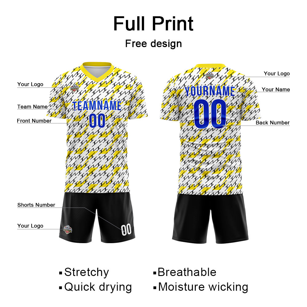 Custom Soccer Jerseys for Men Women Personalized Soccer Uniforms for Adult and Kid Yellow-Black enthsush