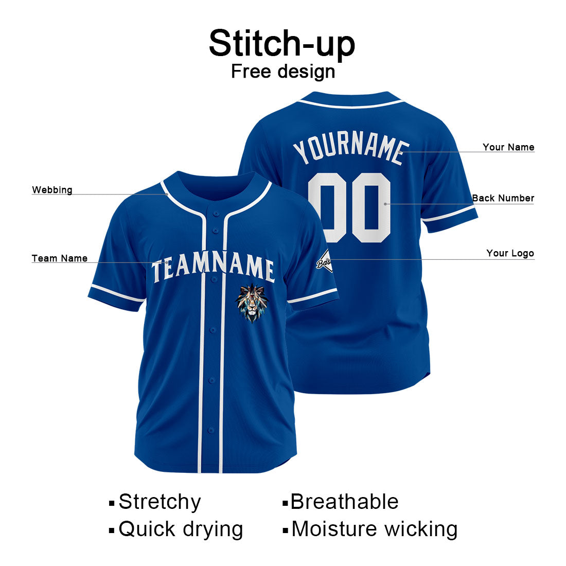 Custom Baseball Uniforms High-Quality for Adult Kids Optimized for Performance Royal enthsush