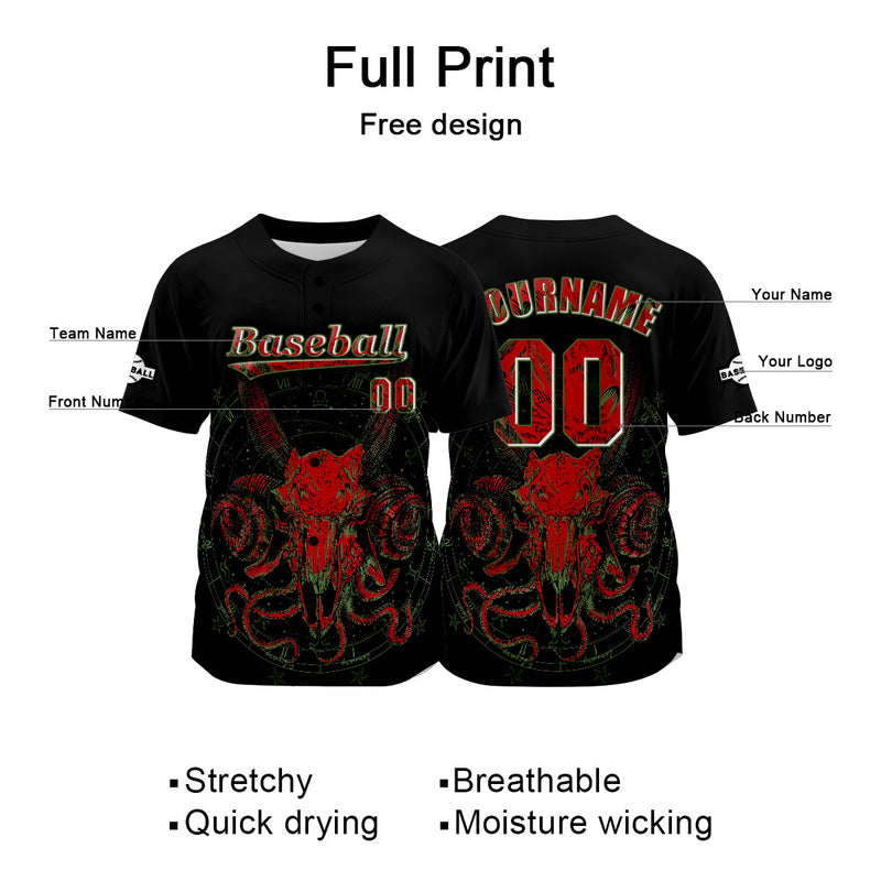 Custom Black Baseball Jersey Personalized Baseball Shirt for Men Women Kids Youth