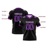 Custom Black Purple Football Jersey Personalized Football Shirts for Men Women  Printed Team Name Number Logo