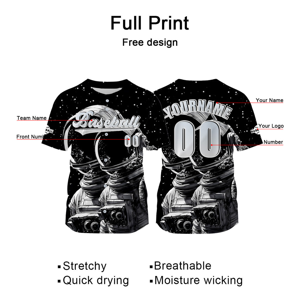 Custom Black Jersey Personalized Baseball Shirt for Men Women Kids Youth enthsush