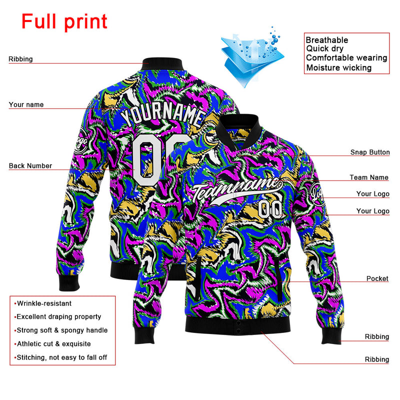 Personalized Custom Men's Jacket Customize Your Team Name, Logo, and Number